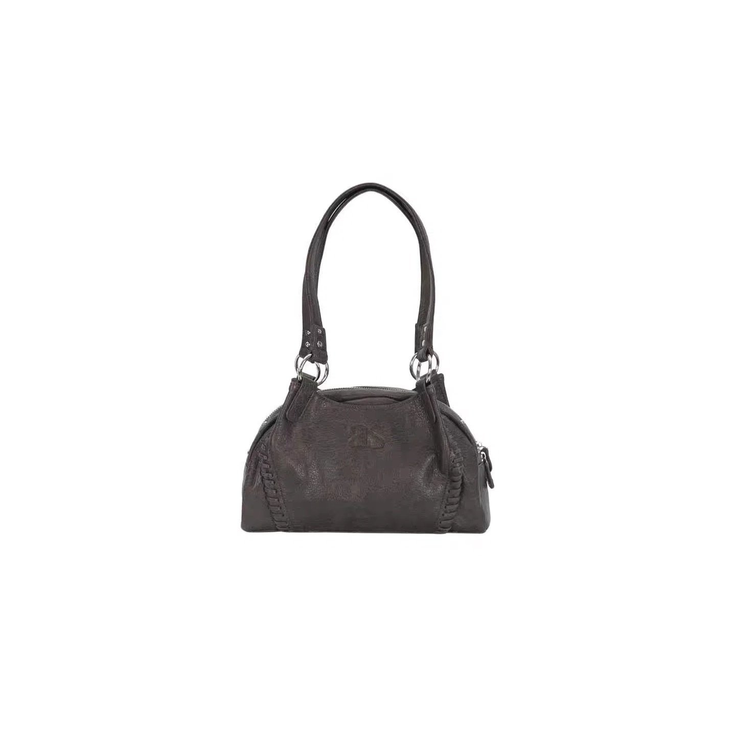 Korean Ason Hobo Leather Motorcycle Bag For Women - Niche Large Capacity Tote, Shoulder, Underarm And Handbag - Thumbnail 7