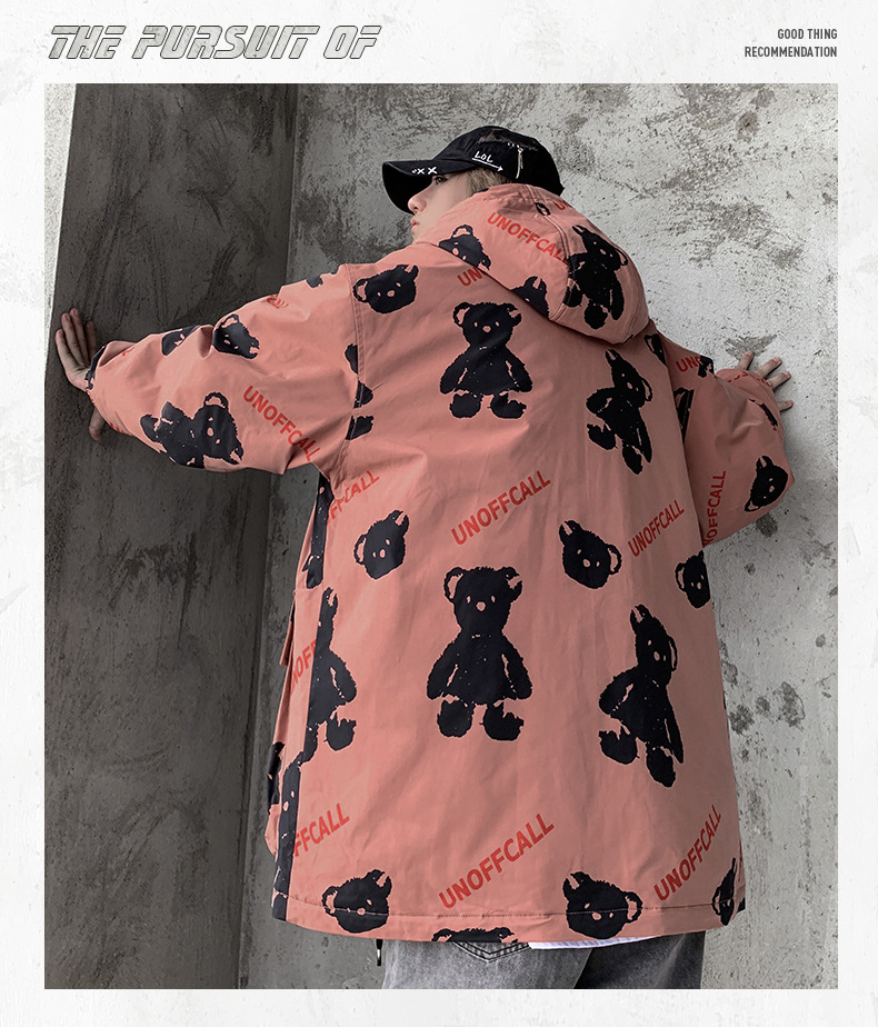 Men's Clothing Tide brand thin cotton jacket 2024 winter new bear men's jacket wide version loose cotton coat men_voghion.com