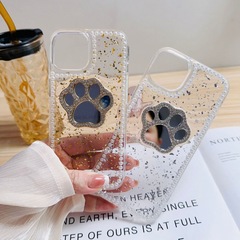 貓爪鏡子滴膠適用15手機殼蘋果15ProMax/14Plus/13Pro/12珍珠圍邊