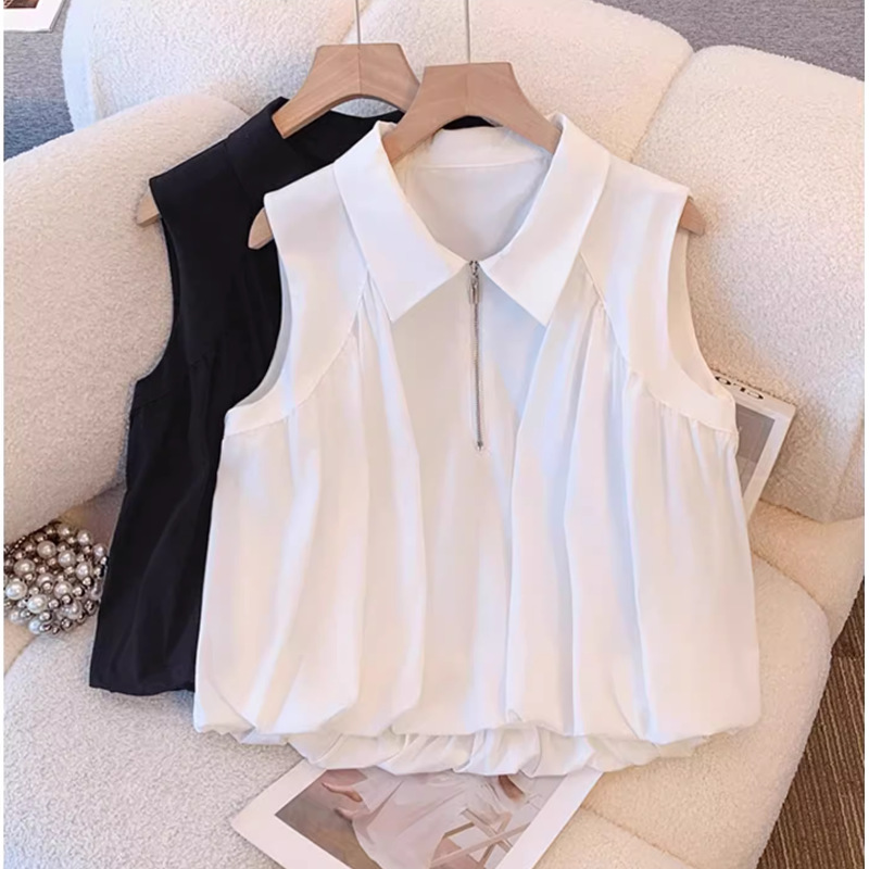 Vest sleevless with zipper