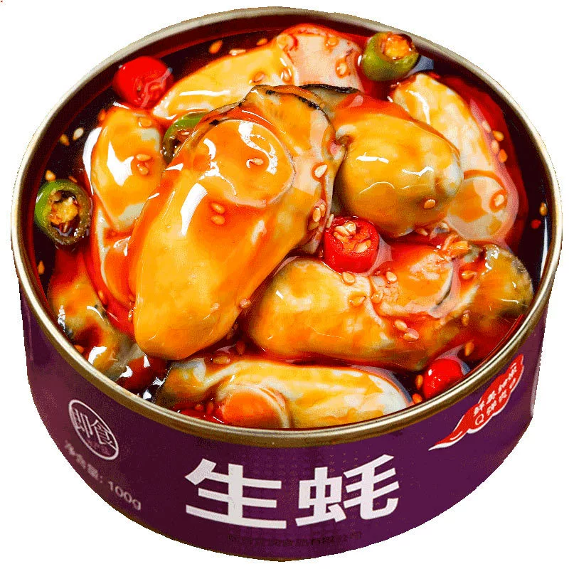 Garlic oyster canned large can sea seas with seafood cooked spicy oyster fresh fan sea oyster snacks under meals