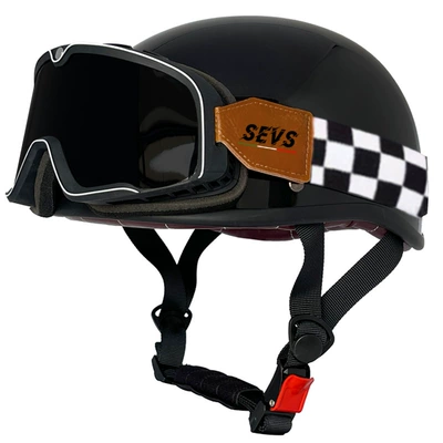 Motosiklet kaskı (dəbilqə) — small helmet body - bright-black-miclarge-large-frame-goggles-m