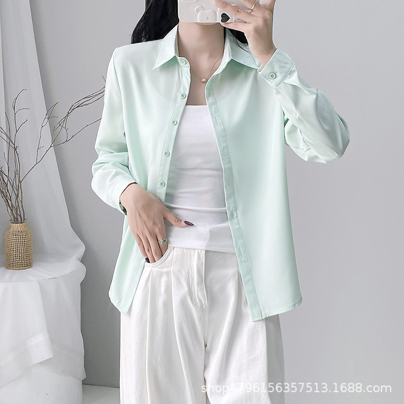 2025春秋新作ファッションシャツ女性韓国版直筒長袖着痩せファッション色上着女装|undefined