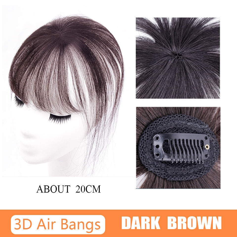 Peruca francesa franquicia frisa falsa mar simulación de cabello rojo aire 3D frisa natural frente peluca cara redonda falsa cortina de cabeza