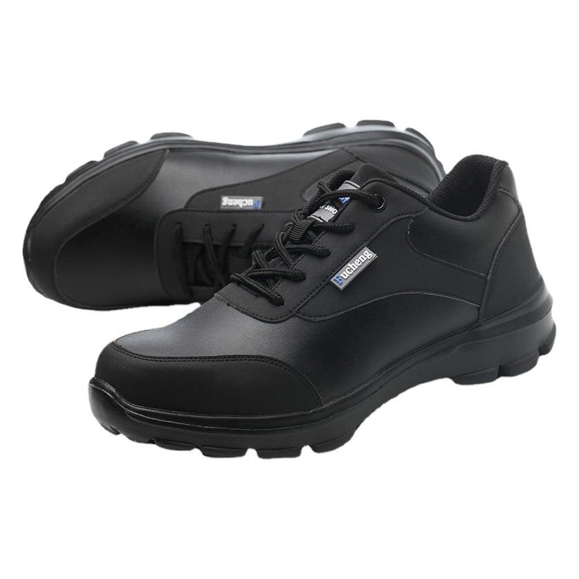 Puntera de acero viejo gerente zapatos de trabajo ligeros cuero de microfibra cuatro estaciones zapatos de hombre anti-Smashing anti-piercing zapatos de protección laboral bajos