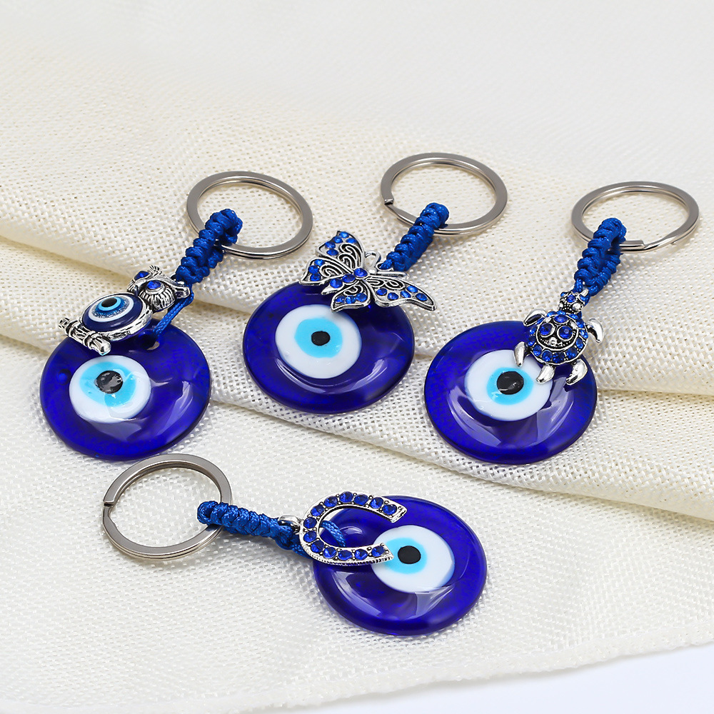 1 Piece Fashion Tortoise Devil's Eye Butterfly Alloy Inlay Rhinestones Unisex Keychain display picture 1