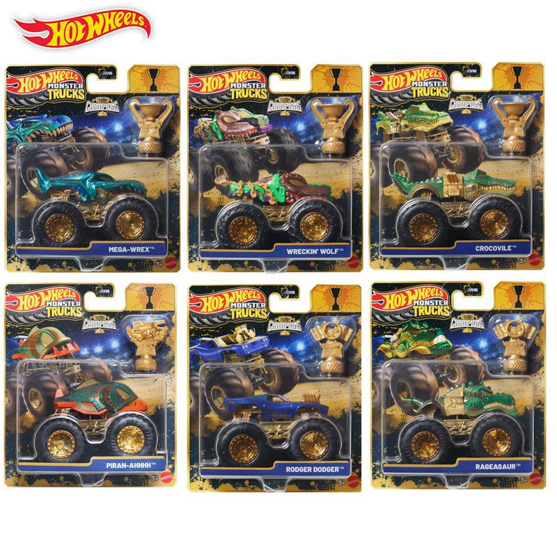 Hot Wheels New Trophy Monster Truck Series Boys' Model Toy Dinosaur Dodge Crocodile Monster Truck