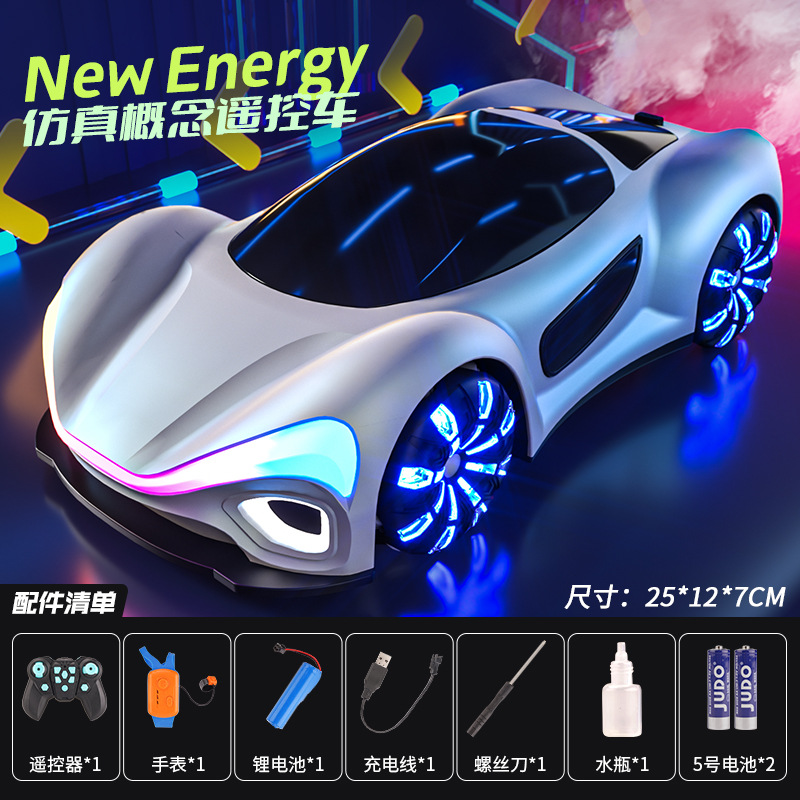 Juguetes de control remoto de inducción de gestos para niños nueva energía recargable coche 4WD futuro concepto de coche de carreras regalos para niños
