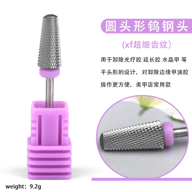 Nuevo tipo transfronterizo de uñas de acero de tungsteno abrasivo cónico abrasivo de piel muerta de eliminación de uñas preprocesamiento conjunto de abrasivos