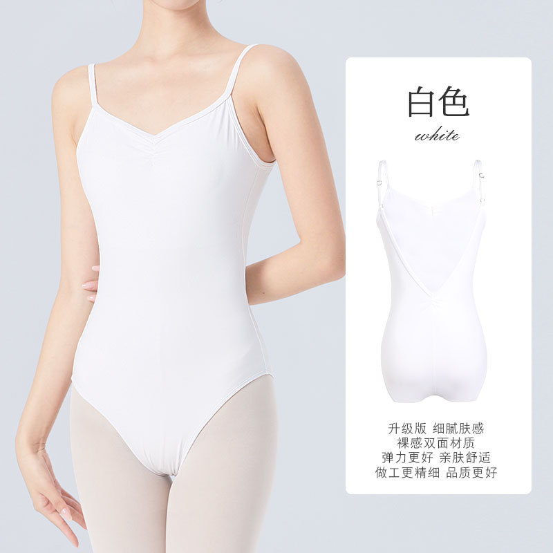 Ropa de baile para adultos y mujeres, ropa de entrenamiento con tirantes de verano, ropa de cuerpo sin espalda grande de nailon, ropa de una pieza con tirantes ajustables