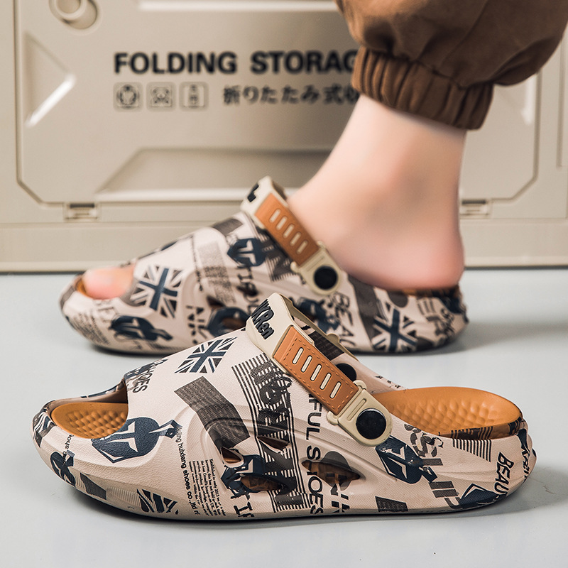 Sandalias para hombre, uso de verano, cinturón de doble uso, talón, antideslizante, pisando mierda, conducción, ocio, vadear, pesca, zapatos de playa junto al mar