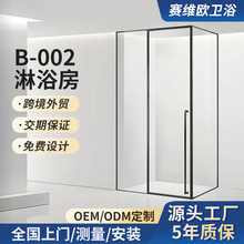 L型全包框平开门淋浴房干湿分离卫生间隔断钢化玻璃移门酒店浴室