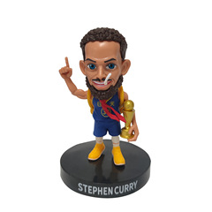 NBA Star Action Figure, Elementary School Stephen Curry Red Scarf Bite Guard Black Suit Curry Desk Decor Action Figure Ornament