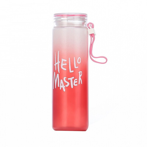 Korean version of couple's gradient frosted glass cup, colorful cup, portable rope water cup, male and female student couple cup
