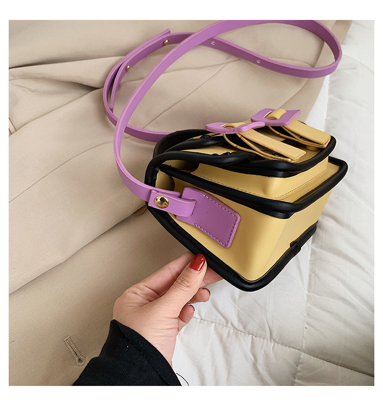 Candy Color Contrast New Fashion Stitching Square Bag display picture 10