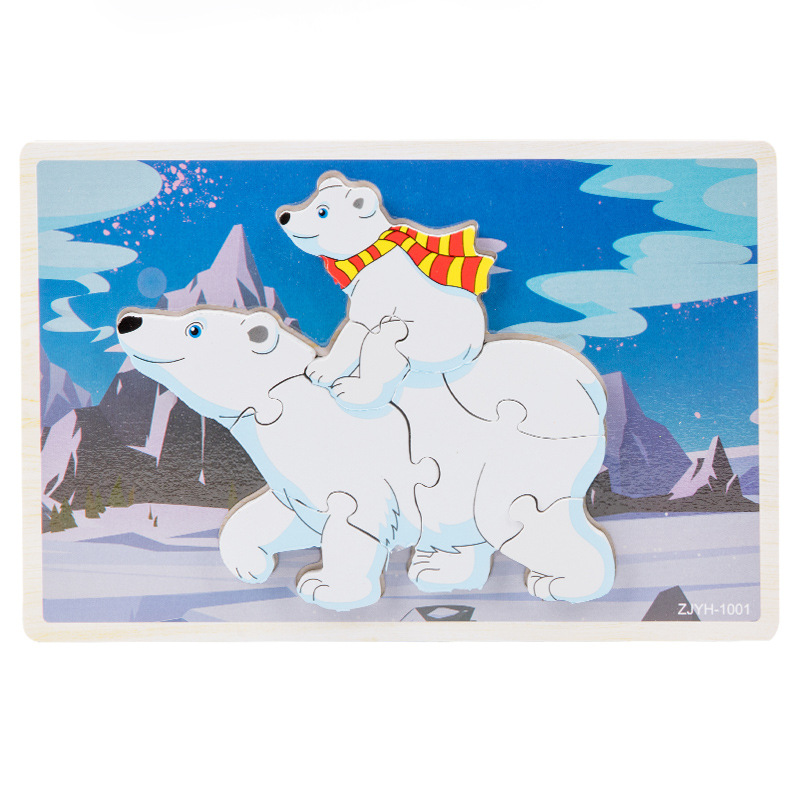 Puzzles de madera tridimensionales bloques de juguetes de construcción para niños 1 1 2 - 3D años y medio 6 niños niñas educación temprana