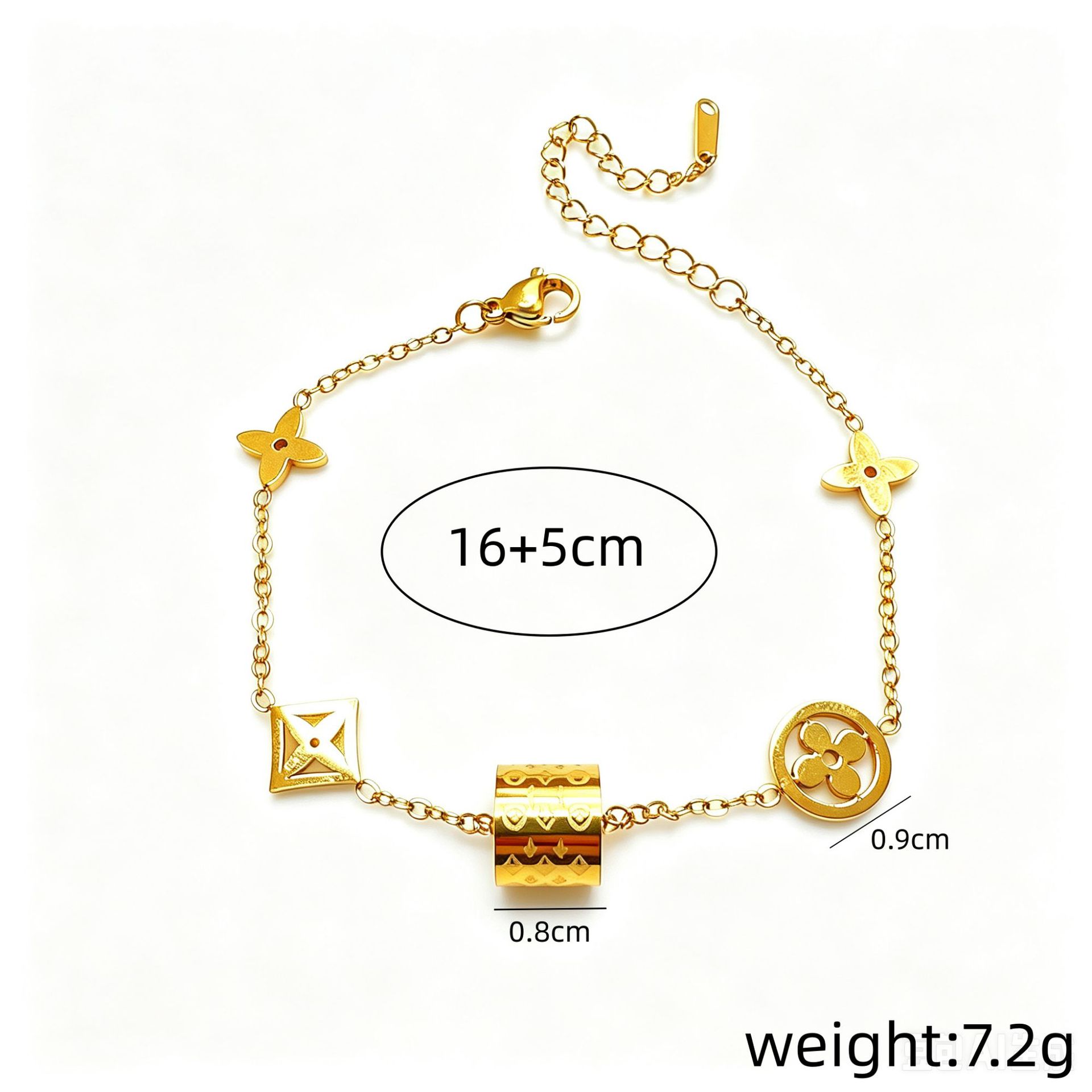 Transfronterizos para Amazon flor de flor caliente pulsera de acero de titanio no se desvanece pulsera de acero de titanio de lujo ligera versátil