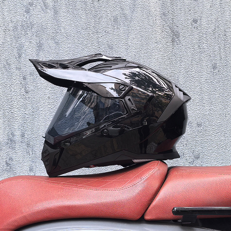 Cascos de Motocicleta Transfronterizos, Cascos de Carretera, Cascos de Una Sola Lente para Hombres y Mujeres, Cascos Integrales de Rally para Carretera y Todoterreno, Cascos para Viajes de Larga Distancia en Motocicleta