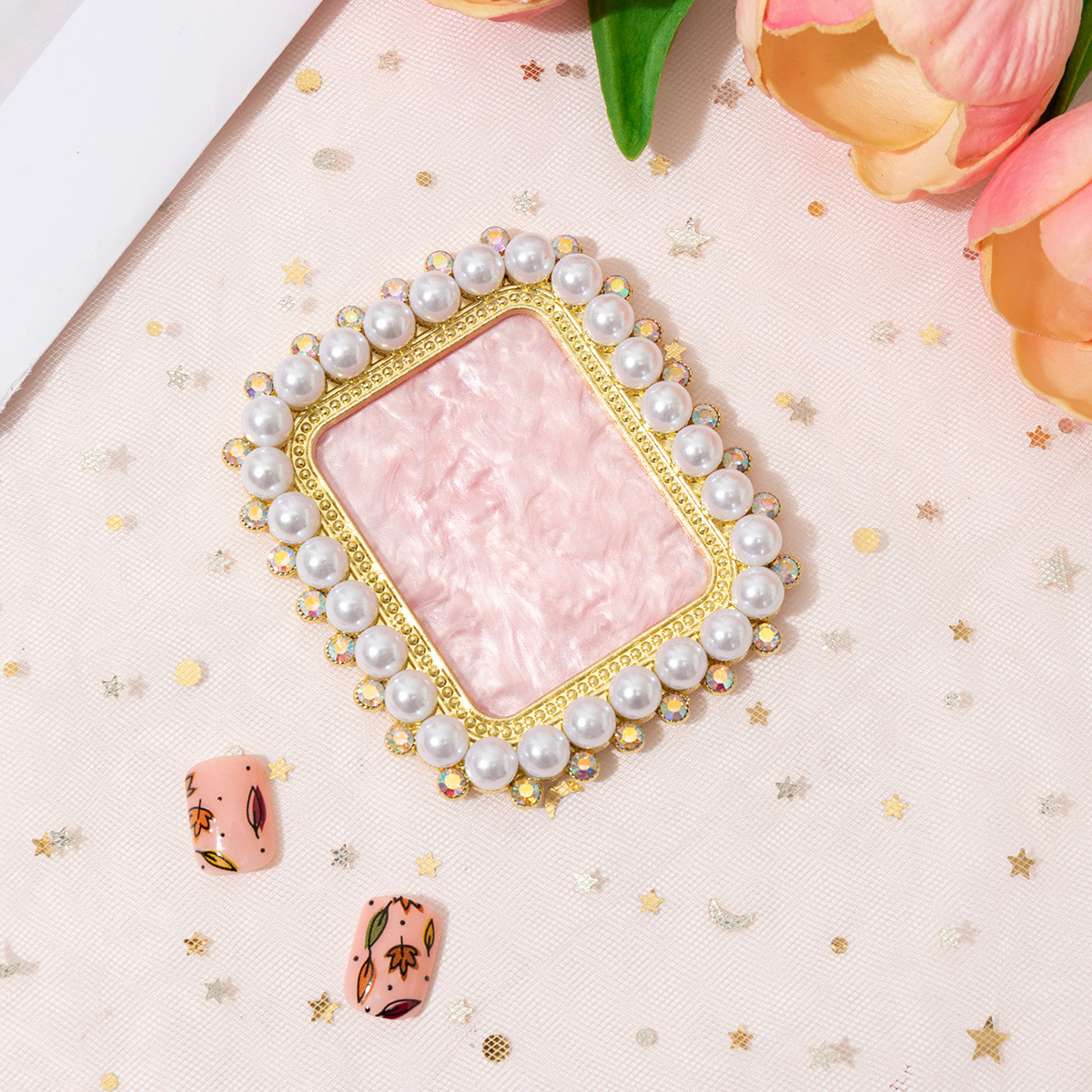 Elegant Rectangle Alloy Resin Nail Beauty Display Board display picture 3