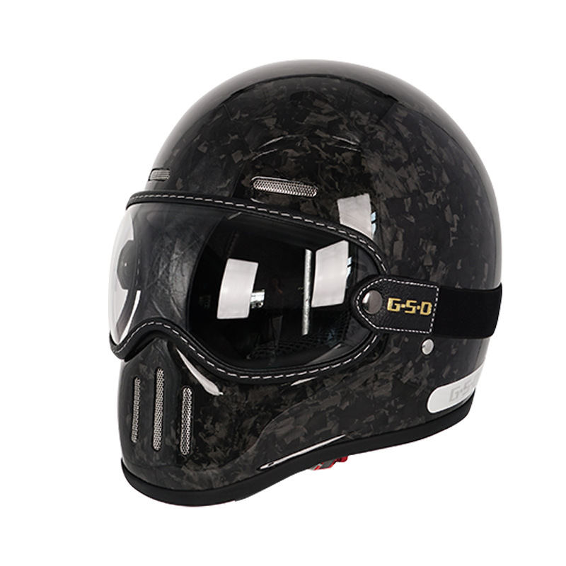 Electric Motorbike Helmet, Motuoche Motosiklet kaskı (dəbilqə) - black-forged-transparent-visor-m55-56