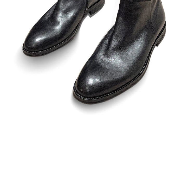 Scarpe in pelle casual da lavoro alte in pelle Stivali retrò neri Stivali alti alla moda tutto in uno da uomo britannici_voghion.com