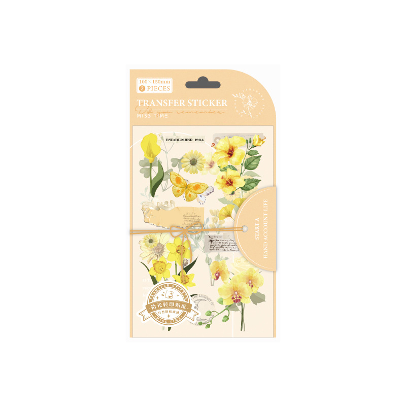 Recogida de transferencia pegatinas hierba hoja colección Serie INS flor mano cuenta DIY material decorativo pegatinas 2 piezas en 6 tipos