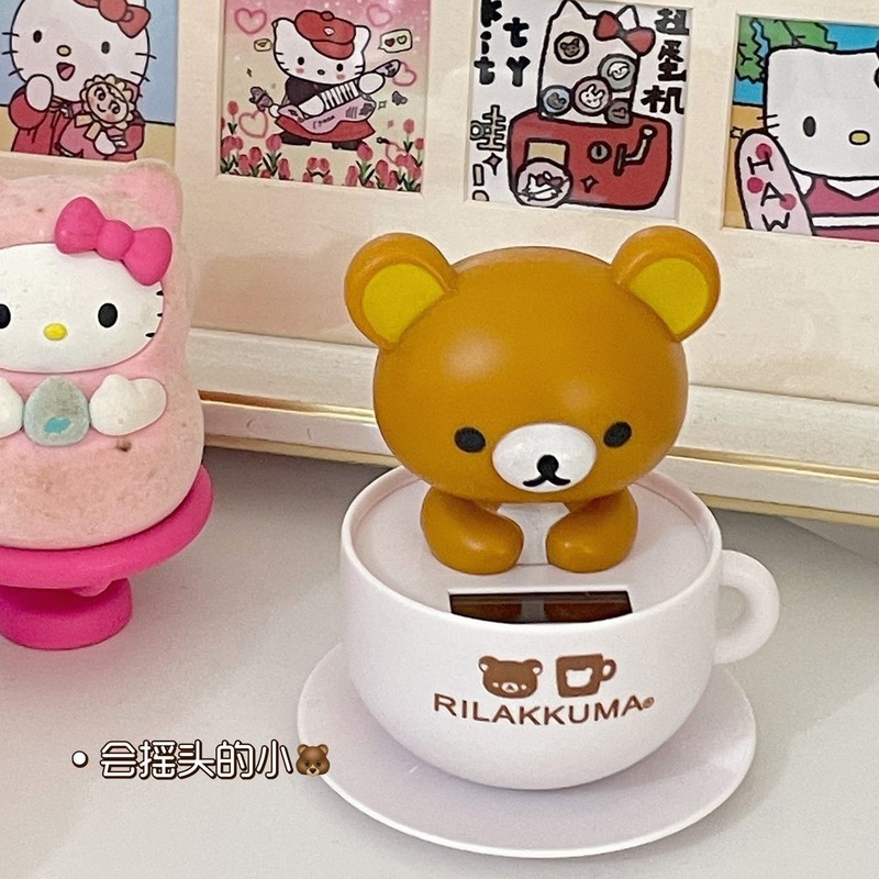 ソーラーシェイキングヘッドハローキティカーアクセサリー装飾品クリエイティブ漫画かわいい頭を振るkt猫|undefined