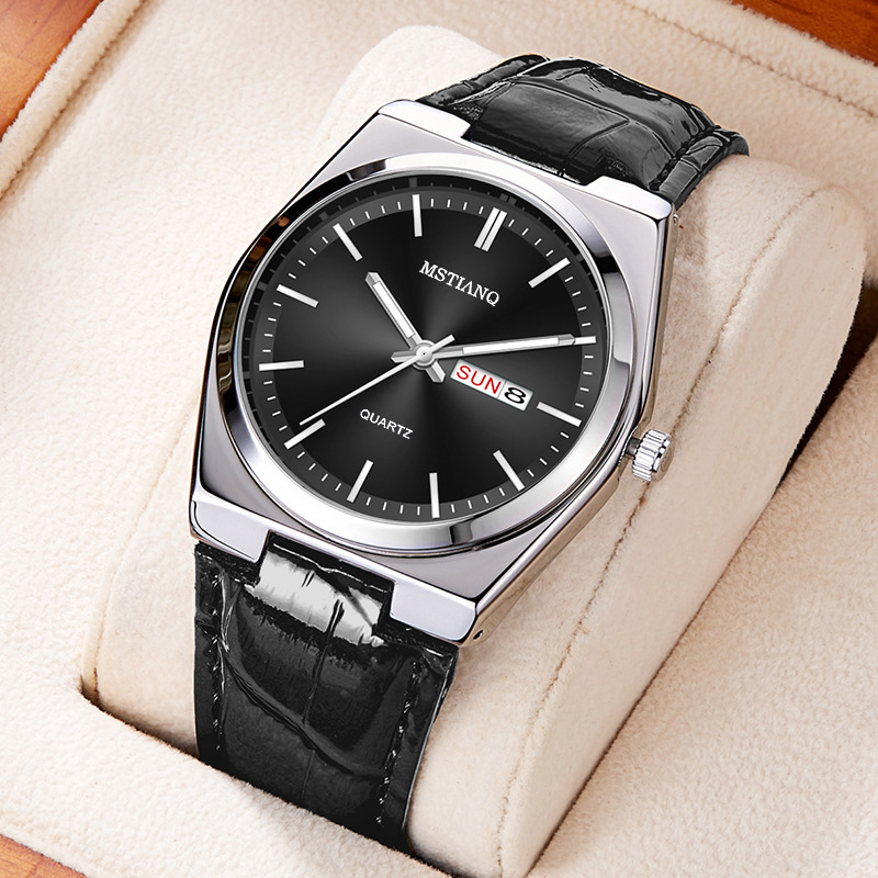 Cross-Border New Product, Elegant and Stylish Watch for Men, Business Casual Dual Calendar, Luminous Quartz Watch for Men