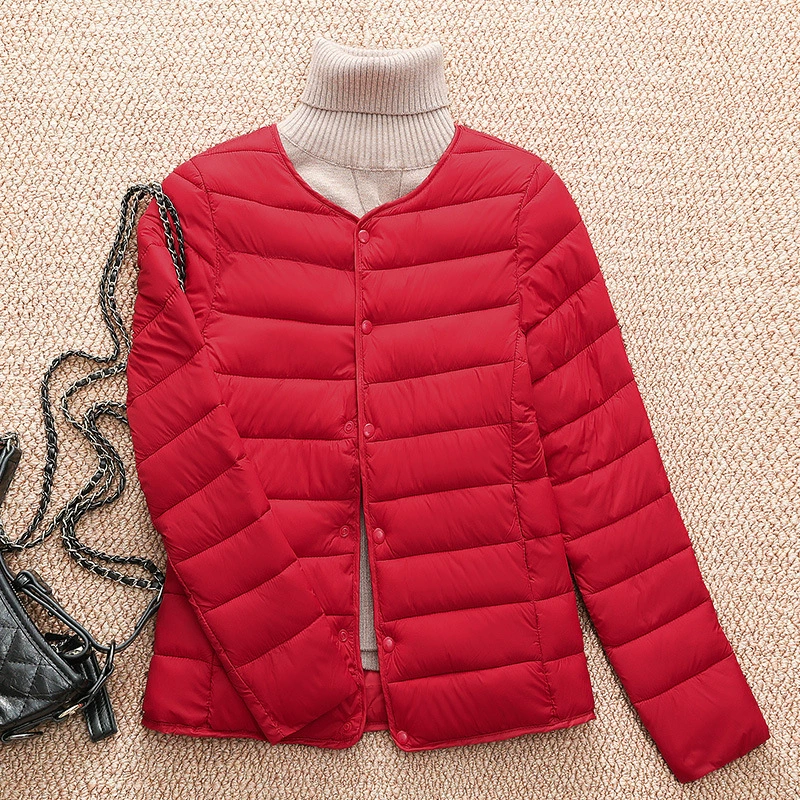Lightweight Short Down Jacket with Liner - Slim Fit, Round Collar, Warm Inner Layer for chilly days