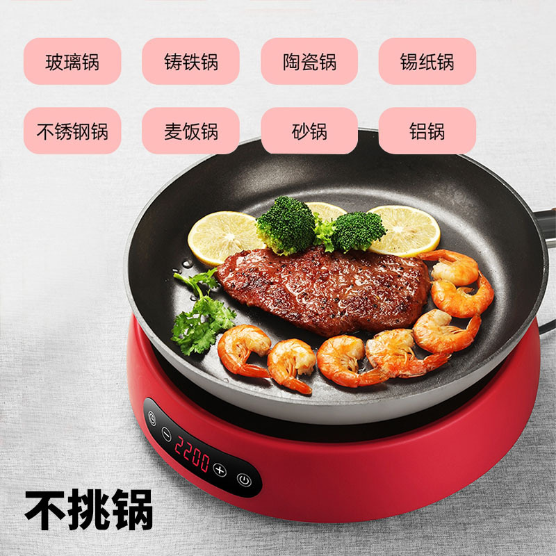 High-Power Multifunctional Ceramic Induction Cooker with Light Wave Technology, No Pot Required