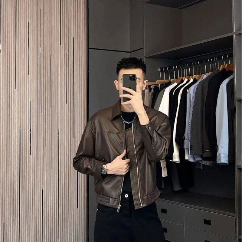 轻熟男装皮夹克秋季机车服痞帅外套休闲宽松高品质软PU皮衣潮|undefined