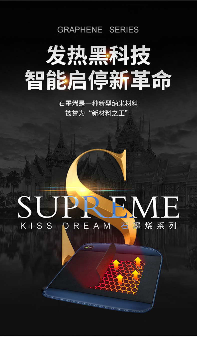 Graphene Heating Pad Car Seat Cushion Winter Warm Car Mat Cross-Border 12V24V Flannel Short Plush Single Seat Cushion