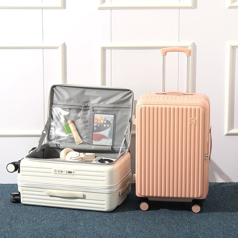 New Style Large Capacity Luggage Trolley Case Travel Suitcase Side Opening Lid Password Lock Convenient Multifunctional 24 Inch