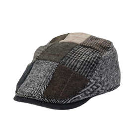 复古时尚鸭舌帽八角帽男潮牌百搭英伦女港风嘻哈贝雷帽方块拼接