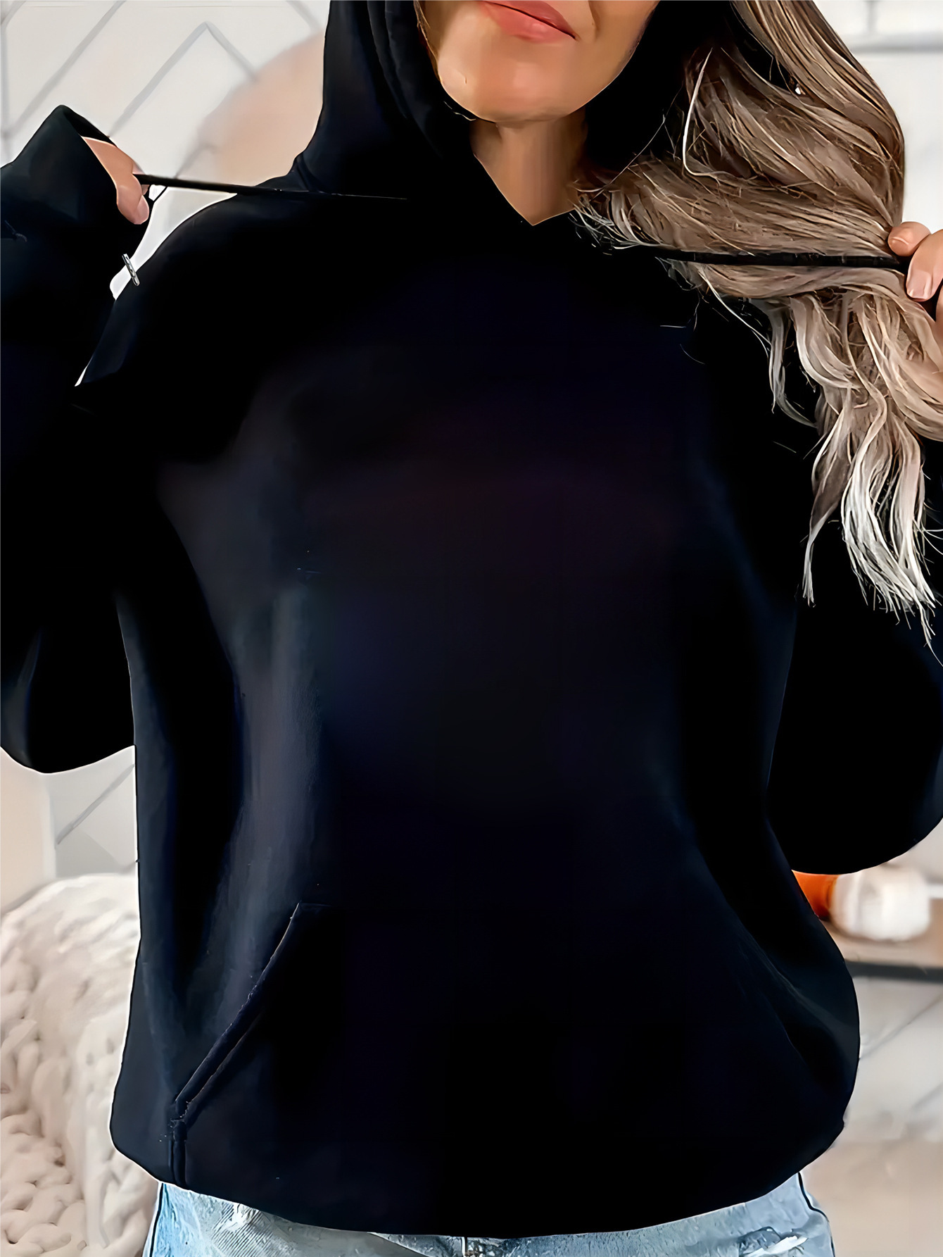 Felpa con cappuccio spessa, nuova, autunno inverno, versatile, ampia, con stampa floreale e teschio, per donna_voghion.com