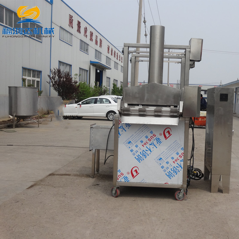 带挂渣提升的油馓子全自动油炸机 连续式炸麻花馓子油炸机