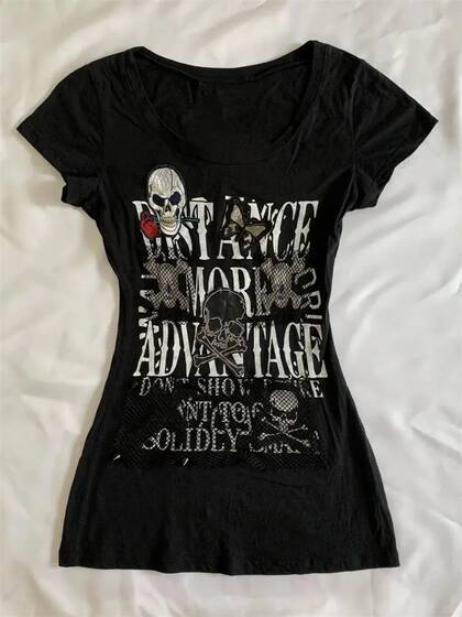 American Style Retro Hot Girl Shoulder Short-sleeved T-shirt Women's Summer Design Sense Niche Short Slim-fit Slimming All-match Top