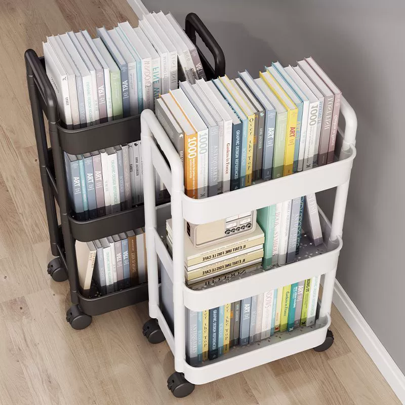 Multi-Layer Storage Cart, ABS Material, 2–5 Layers with Wheels and Hooks