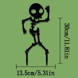 Amazon クロスボーダー ハロウィン メタル ブラック スカル ファニー カード 屋外 中庭 庭の装飾|undefined