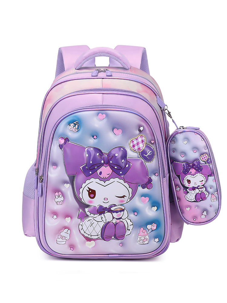 Juego de mochila escolar de nailon de tres piezas, mochila infantil para estudiantes de primaria, mochila ligera con ruedas, lonchera bonita