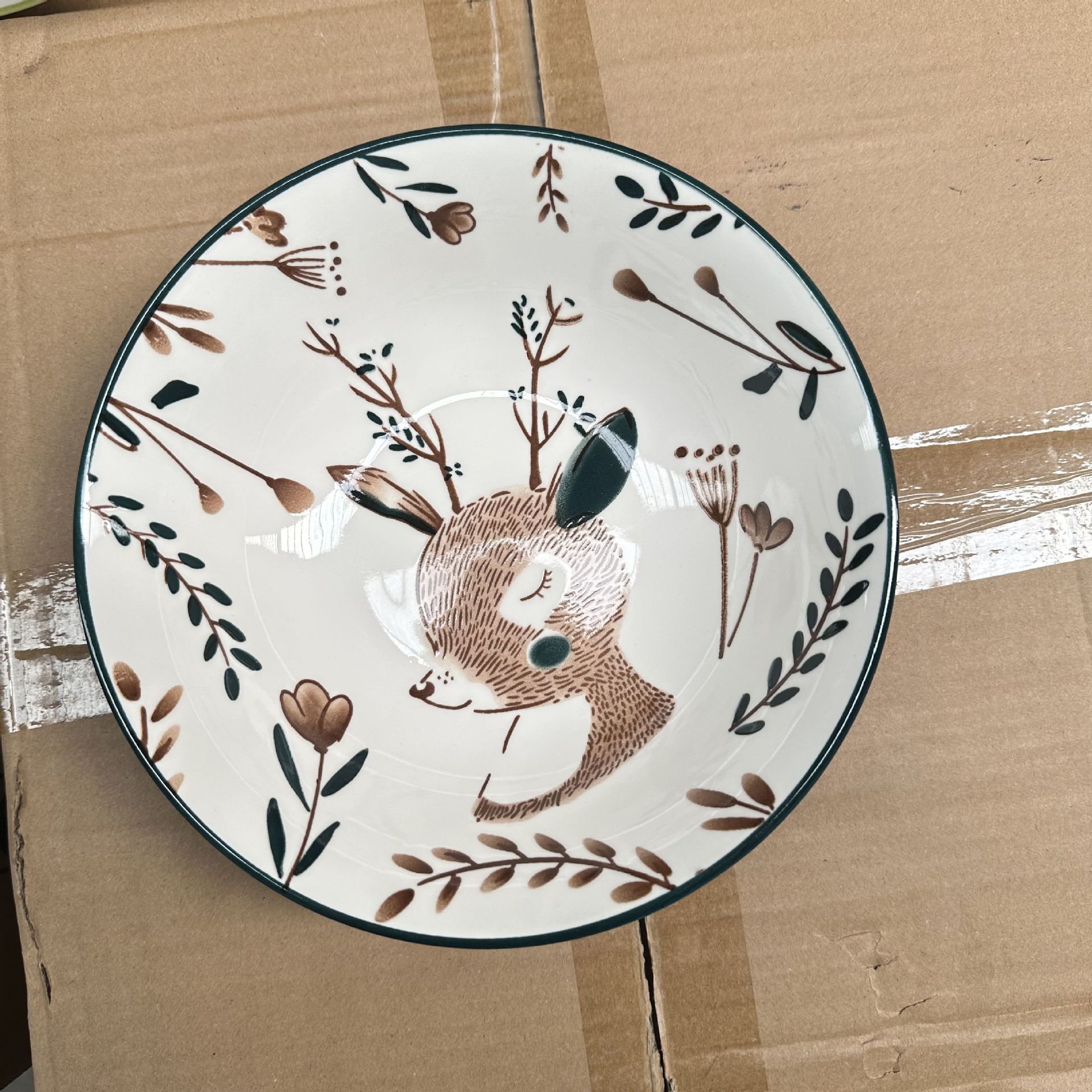 Shanxi cerámica impresión al por mayor de 8 pulgadas cuenco esmaltado cuenco colorido dos yuanes tienda de compra múltiple