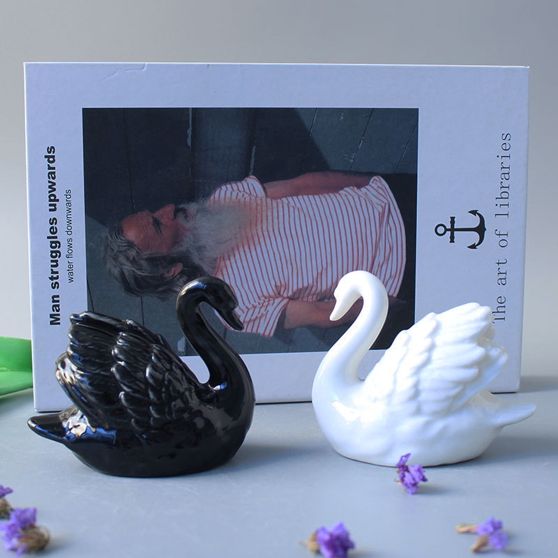 Modern Simple Black and White Couple Swan Ceramic Small Ornaments Wedding Gift Home Wedding Room Decorations Ceramic Modern Simple Black and White Couple Swan Ceramic Small Ornaments Wedding Gift Home Wedding Room Decorations Ceramic