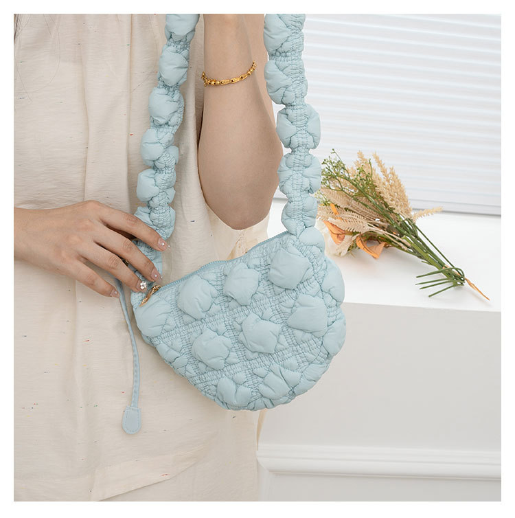 Sac à bandoulière simple plissé décontracté de grande capacité pour femmes, nouvelle collection coréenne printemps/été_voghion.com