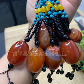 玛瑙原石吊坠缠丝玛瑙原石桶珠毛衣链项链挂件直播福利货源批发