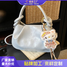 跨境2026新款温柔软皮托特包慵懒风手提包日常出街气质单肩斜跨包