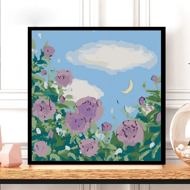 Tulip DIY numeric oil painting handmade filled oil painting floral landscape coloring therapeutic hand-drawn beautiful wall art
