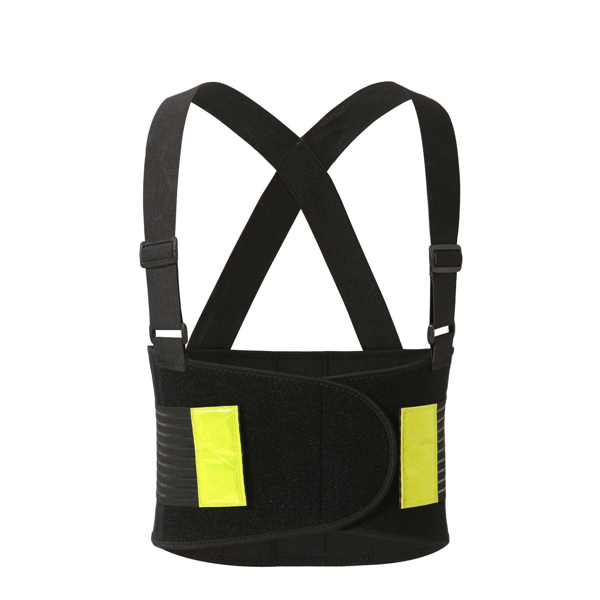 Cinturón de Soporte Lumbar con Placa de Acero para Hombre de Caucho, Reflectante, para Levantamiento de Pesas