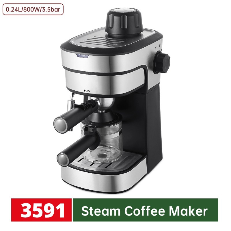 3.5bar máquina de café semiautomática italiana, máquina de café comercial doméstica transfronteriza, extracción de vapor, espuma de leche