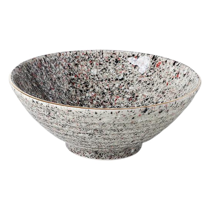 Horno de estilo japonés Flor de lluvia esmalte tazón de fideos de cerámica tazón de ensalada de frutas borde dorado mármol sombrero de paja tazón cubo tazón de sopa grande