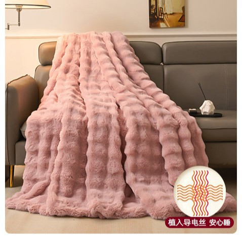 Mantras de peluche de conejo invierno engrosado mantas de siesta de oficina mantas de lana de coral mantas de sofá de estudiantes